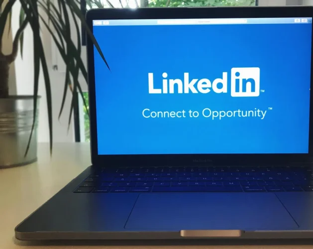linkedin account in laptop